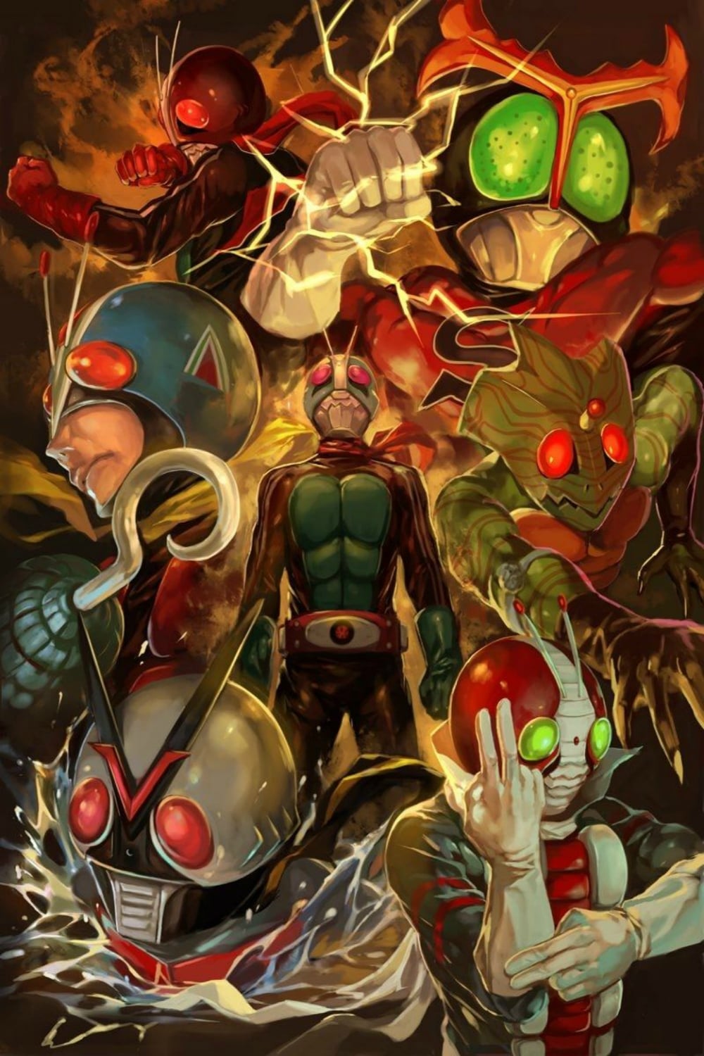 全員集合！7人の仮面ライダー!!の画像