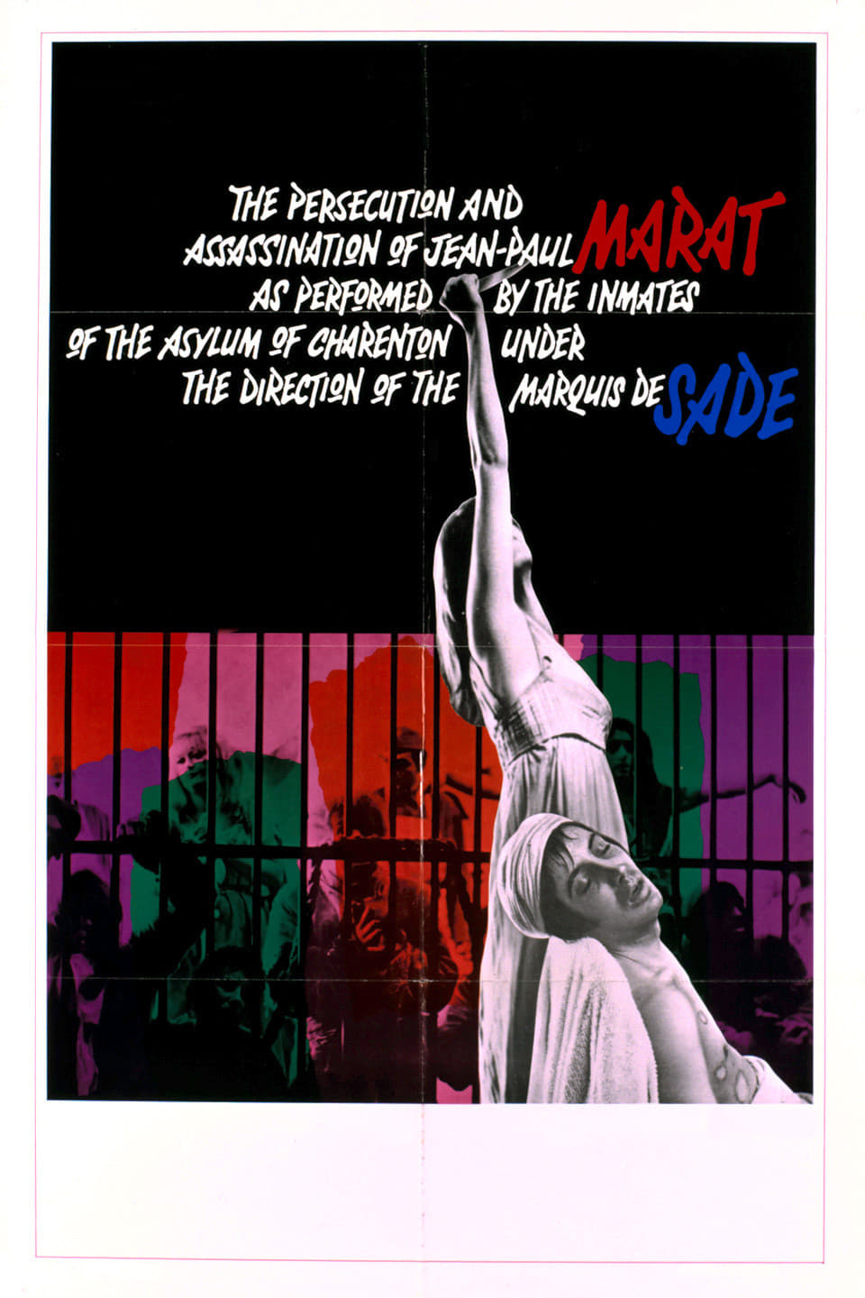 マルキ・ド・サドの演出のもとにシャラントン精神病院患者たちによって演じられたジャン＝ポール・マラーの迫害と暗殺の画像